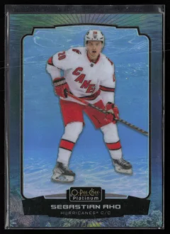 2022 2022-23 O-Pee-Chee Platinum Sebastian Aho Hockey card front — Card Source Canada