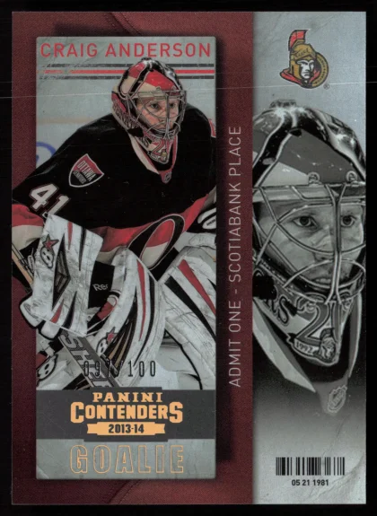 2013 2013-14 Panini Contenders Craig Anderson Hockey card — Front