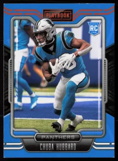 2021 2021 Panini Playbook Chuba Hubbard Football card front — Card Source Canada