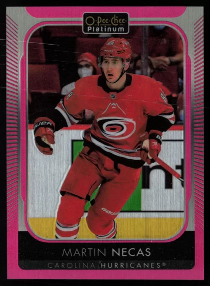 2021 2021-22 O-Pee-Chee Platinum Martin Necas Hockey card — Front