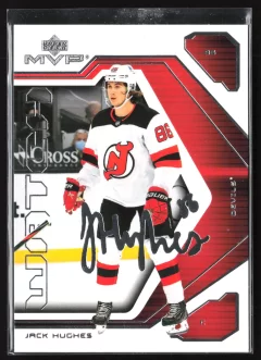 2021 2021-22 Upper Deck MVP Jack Hughes Hockey card front — Card Source Canada