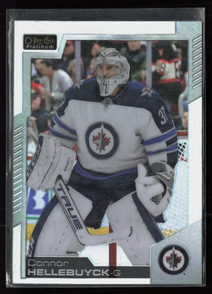 2020 2020-21 O-Pee-Chee Platinum Connor Hellebuyck Hockey card — Front